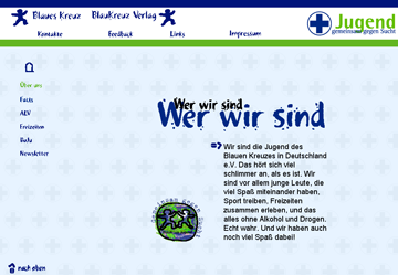 Screenshot Website BlauKreuz Jugend Deutschland