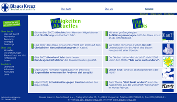 Screenshot Website Blaues Kreuz