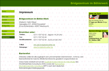 Screenshot Website Bridgezentrum im Böhlerwerk